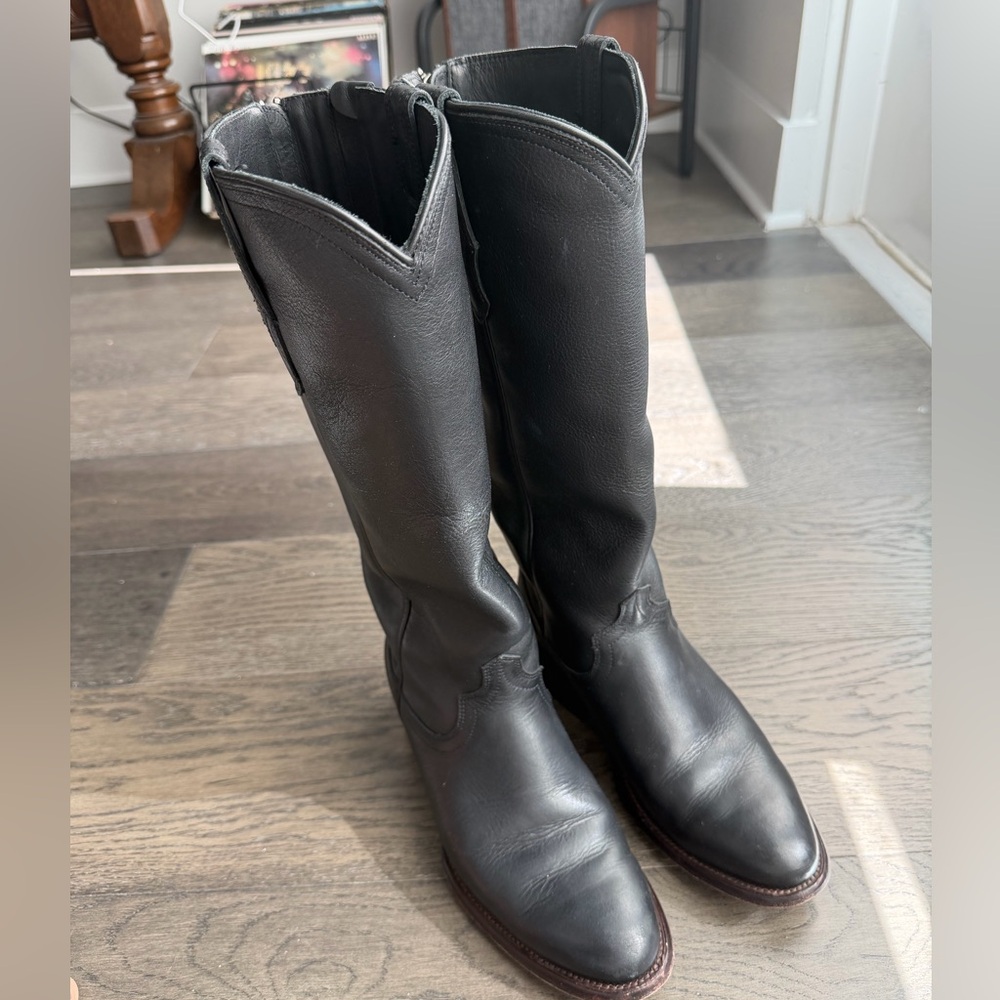Tecovas Black Leather Riding Boots